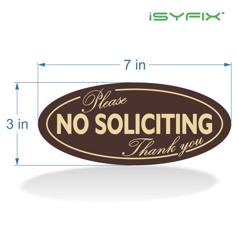 iSYFIX No Soliciting Sign Sticker for House, Home & Business - 4 Pack 7 x 3 inch - Premium Self-Adhesive Vinyl, Laminated for Ultimate UV, Weather, Scratch, Water and Fade Resistance, Indoor & Outdoor - Image 2